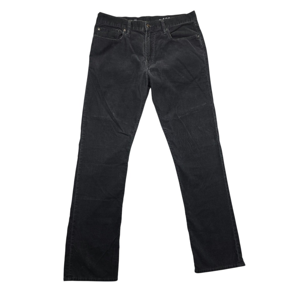 Gap 1969 Mens Straight Corduroy Pants Eclipse Gray 33x32 Cotton Cords